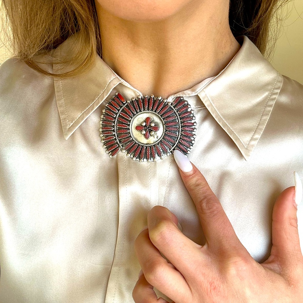 Native American silver pin